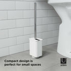 Umbra FLEX - Brosse de toilette et son support à couvercle mural ou autoportant, blanc-4