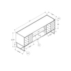 Monarch Specialties - 2752 Meuble Tv - 72 po L/Noir/Metal Avec 2 Portes Simili-Bois-Assemblage requis : Des instructions illustrées et toute la quincaillerie sont fournies pour plus de commodité (des outils supplémentaires peuvent être nécessaires)
