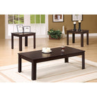 Monarch Specialties - 7842P Ens De Tables - 3Pcs/Espresso-Ensemble de trois table avec deux tables d'appoint et une table a café