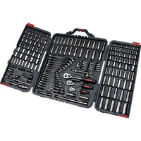 Aurora Tools - Ensemble de douilles et de clés SAE et métrique, 210 pièces, 1/4 po, 3/8 po et 1/2 po-Acier allié chrome-molybdène pour une solidité et durabilité optimales