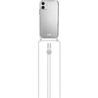 LAUT Cristal-X Necklace pour iPhone 12 mini - Extrêmement Clair-Longueur maximale de la corde 160 cm, panneau arrière en polycarbonate anti-rayures, cadre en TPU résistant aux chocs, verrouillage réglable Matal et corde solide en nylon-polyester