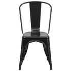 Nicer Furniture - chaise de salle à manger latérale industrielle empilable de style Tolix - noir - 2 pièces -Conception légère