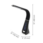 Eglo - Cognoli Lampe de Bureau DEL avec Interrupteur Tactile, Fini Noir Et Chrome, Inclus Horloge Digital (20 po)-DEL Intégré: 4.5W DEL, 350 Lumens, 3000K (non remplaçable)