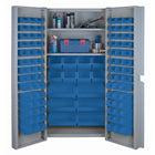 KLETON – Armoires à combinaison à portes creuses, 98 bacs, bleu-Robuste et entièrement soudée de calibre 16, armoire à combinaison bac/tablette