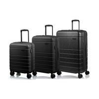 Champs - Ensemble de bagages rigide extensible 3 pièces Linen - Noir-De la collection Linen