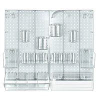 Azar - Kit d'organisateur de mur de panneaux perfacturés 24 pièces avec deux panneaux et assortiment accessoire - Clear-Vendu en multiples de: 1