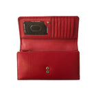 Club Rochelier -  Pochette pour femme avec chéquier et gousset - Rouge-7 poches à fente ; 1 poche zippée ; 2 poches à soufflet