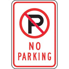 Accuform Signs - Enseigne « No Parking », 18po x 24po, Aluminium, Anglais Avec Pictogramme-Type d'affichage Boulonné