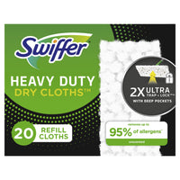 Swiffer - Recharges de linges secs Sweeper Heavy Duty, paquet de 20-Attirent et emprisonnent 2x plus de saleté, de poussière et de poils que les linges secs multi-surfaces Sweeper