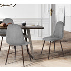 FurnitureR - Chaise de salle manger grise, ensemble de 4, CHARLTON-8