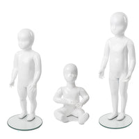 Can-Bramar - RP Kid Abstract Fiberglass Mannequins Set - Blanc Brillant - Paquet de 3-Comprend les mannequins RPK-1, RPK-2 et RPK-3.