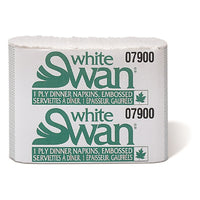 White Swan - 1 pli 1/8 serviettes de table - 12 paquets-Le motif de gaufrage cachemire augmente l'épaisseur et donne un aspect fini de qualité