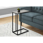 Monarch Specialties - 3762 Table D'Appoint - 25 po H/Gris/Metal Noir-Avec un dessus fini faux bois gris, cette table de bout en forme de C se glisse facilement sous votre canape, chaise ou lit. Elle comporte des capuchons protecteurs qui la soulevent legerement pour eviter d'endommager le sol.