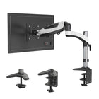ShoppingAll - Support de moniteur à ressort à gaz simple avec 2 bras pivotants - Blanc-6