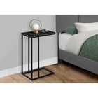Monarch Specialties - 3763 Table D'Appoint - 25 po H/Marbre Noir/Metal Noir-Assemblage requis: des instructions illustrees et tout le materiel sont fournis pour plus de commodite (des outils supplementaires peuvent être necessaires)