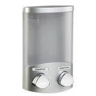 Euro – Distributeur à savon Duo, argenté satiné-Élimine tout encombrement, les compartiments se détachent du mur pour un nettoyage et un remplissage faciles