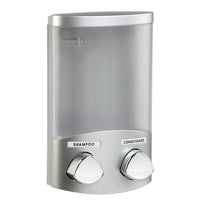 Euro – Distributeur à savon Duo, argenté satiné-Élimine tout encombrement, les compartiments se détachent du mur pour un nettoyage et un remplissage faciles