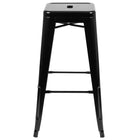 Flash Furniture Tabouret De Bar 30" - Empilable-Noir - Paquet De 4 (4ET3132030BKR)-Prêt à l'emploi - Aucun assemblage requis