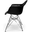 Nicer Furniture - fauteuil de style Eiffel avec pieds chromés - noir - paquet de 2-Pieds goujons droits Eiffel en métal avec protecteurs de sol pour parquet