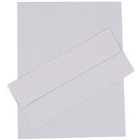 JAM Paper Ensemble de papeterie affaires, 50 feuilles et 5 enveloppes no 10, bleu pâle, ensemble de 100 (303024445)-Thème de bébé, bleu