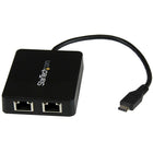 StarTech ® Adaptateur réseau USB-C vers 2 ports Gigabit Ethernet avec port USB 3.0 (Type-A) (US1GC301AU2R)-Ajoutez deux ports Gigabit Ethernet à votre ordinateur portatif ou de bureau avec un port USB Type-C
