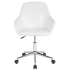 Flash Furniture – Fauteuil fonctionnel Cortana pour la maison et le bureau, dossier mi-hauteur, cuir blanc (DS8012LBWH)-Chaise de travail contemporaine