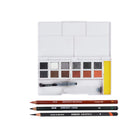 Derwent Ensemble média mixte pour croquis et dégradés  - 12 couleurs (2305903)-Une collection de médias mixtes organisée, naturelle et monochrome, parfaite pour créer des travaux de paysage, de portrait et de tons