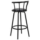 Flash Furniture – Tabouret de bar en vinyle avec dossier couronne, 30 po, noir-Rembourrage en vinyle noir