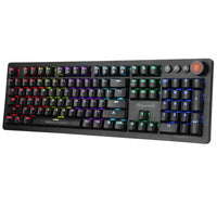 MARVO Mechanical 107-Key LED Rainbow Backlight Wired Gaming Keyboard - Black-Clavier de jeu