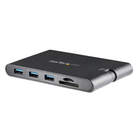 StarTech® – Adaptateur multiport USB-C avec HDMI et VGA, 3 x USB 3.0, SD, PD 3.0 -Ajoutez une sortie vidéo, trois ports USB 3.0, des lecteurs de cartes SD/microSD et un port GbE à votre ordinateur portable via un seul port USB-C. Étendez la connectivité de votre MacBook Pro ou de votre ordinateur portatif Windows USB-C en connectant un moniteur HDMI 4K ou VGA. Alimentez l'adaptateur et votre ordinateur portable en même temps, à l'aide de l'adaptateur d'alimentation USB-C de votre ordinateur portable (prend 