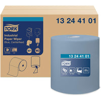 Tork - Advanced Essuie-glace industriel à 4 plis - Bleu - Paquet de 2-Le matériau à 4 plis est excellent pour absorber de grandes quantités d’huile et d’eau