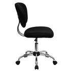 Flash Furniture - Fauteuil fonctionnel H-2376-F-BK-GG en mailles, sans accoudoirs, dossier mi-dos, noir-Dossier mi-hauteur