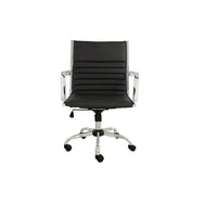 Plata Import - Fauteuil Toni à dossier bas pour le bureau, noir (LS-3011-BLACK)-Revêtement polyuréthane