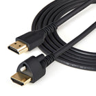 StarTech - Câble HDMI HDR Mâle à Mâle 4K 60 Hz avec vis de verrouillage - 6 pi-Câble flexible : gaine en tpe de haute qualité absorbe les contraintes des courbures fréquentes et protège le noyau de ce câble hdmi uhd robuste