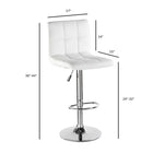 Nicer Furniture - tabouret de bar hydraulique pivotant Hexagrid - blanc - 2 pièces-Pivote à 360 degrés. Cadre en acier inoxydable, convient à tous les réglages, du comptoir de la cuisine au bar de la maison au bureau.
