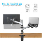 ShoppingAll Support à bras entièrement réglable pour deux écrans et adaptateur pour ordinateur portable - Blanc-Pivotement de +/-90 degrés dans les deux sens