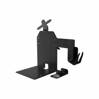 Station de vente à double plaque compatible VESA CTA Digital avec support d'imprimante, scanner et lecteur de carte - Noir-Support en acier robuste avec un espace réservé pour une imprimante