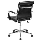 Flash Furniture Chaise De Bureau Pivotante Exécutive Nervurée Leathersoft-Noir (BT20595M1BK)-Siège rembourré avec mousse ignifuge CAL 117