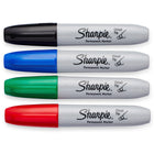 Sharpie - Marqueurs permanents − Pointe biseautée − Couleurs variées − Paquet de 4-Encre permanente sur la plupart des surfaces difficiles à marquer