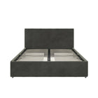 Lit rembourré Rose avec espace de rangement, velours gris-4