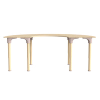 Flash Furniture - Table d'activites demi-lune Bright Beginnings de qualite commerciale en bois pour salle de classe-Table d'activites demi-lune pour salle de classe en bois de qualite commerciale à hauteur reglable