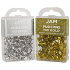 JAM Paper – Punaises, or et argent, 200 de chaque couleur, total de 400 JAM Paper-Métal