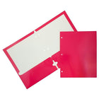 JAM PaperMD – Chemise scolaire à 3 trous et à 2 pochettes, plastifiée et lustrée, rose fuchsia éclatant, 25/paquet-Chemises en papier cartonné rose lustré