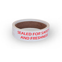 Eddie's - Scellés pour contenants de plats à emporter - inviolables, 1 "x 5", blanc / rouge, 500 autocollants / rouleau-Messagerie: Scellé pour la sécurité et la fraîcheur
