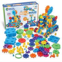 Learning Resources - Engrenages ! Engrenages ! Engrenages ! ® Méga Makers-Construisez vos propres créations d'ingénierie avec cet ensemble de bâtiments STEM de 235 pièces !