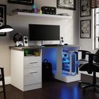 Sauder 59"W La Collection Sauder Select Bureau pour jeux  - Finition White-  Le tiroir inférieur peut contenir des dossiers suspendus de format Lettre