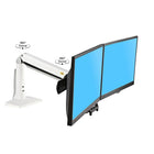 Double moniteur support de bureau Heavy Duty pour les écrans et moniteurs 22 à 27 po avec port USB de North Bayou - F27, Blanc-Verticale de distance: 18,8 po