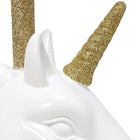 Lampe de table licorne étincelante or et blanc Simple Designs-Base en résine White + Gold Glitter