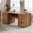 Sauder 66"W La Collection Cannery Bridge Bureau Ministre - Finition Sindoori Mango-  Deux tiroirs à fichiers peuvent contenir des fichiers suspendus de taille Lettre ou Légal