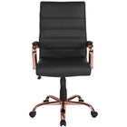 Fauteuil direction pivotant cuir noir dossier haut-Chaise de bureau contemporaine